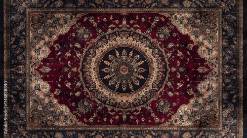 Intricate Detailed Vintage Oriental Area Rug Design