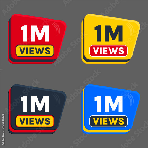 1 million views badge design