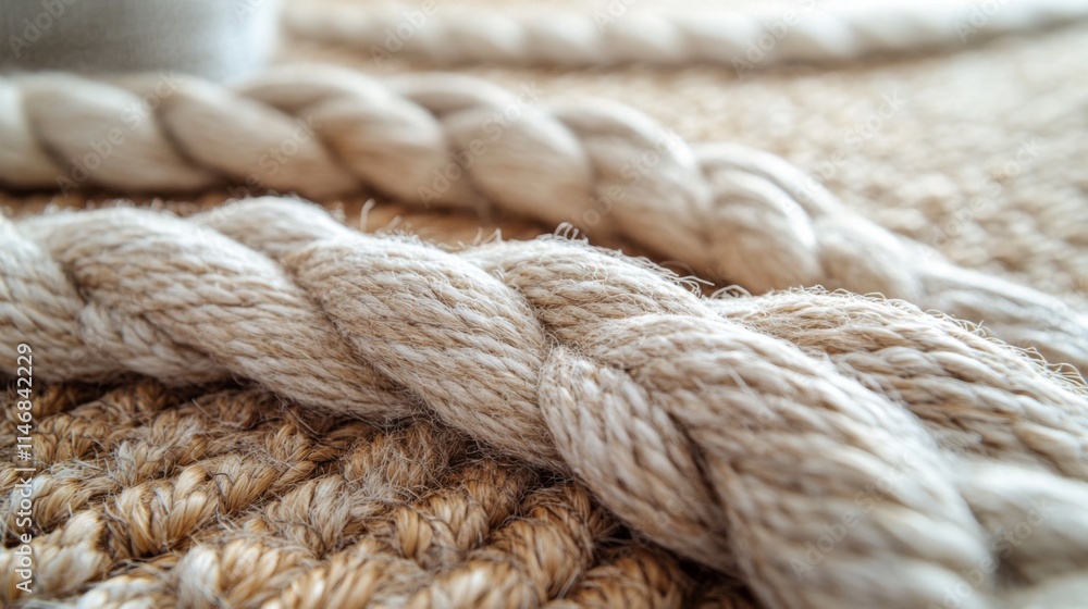 Textured Beige Yarn and Woven Fabric Textured Beige Yarn and Woven Fabric