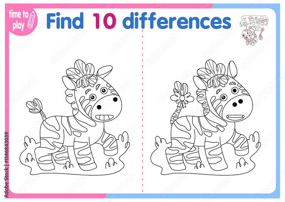 Obraz premium children's educational game. logic game. coloring book. find the difference. New Year. Christmas 