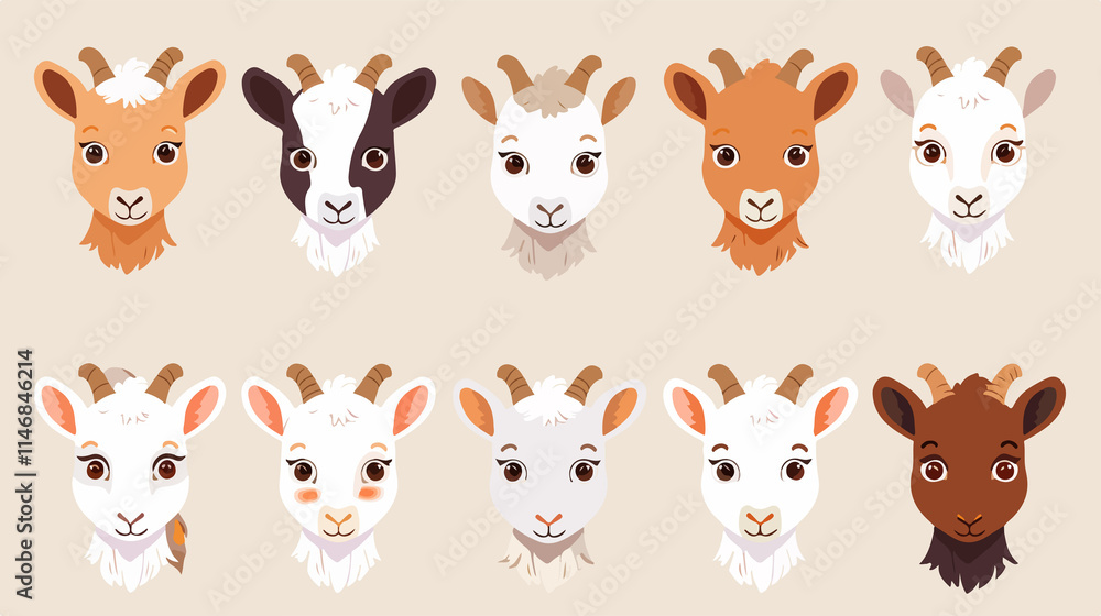 Adorable Baby Goat Cartoon Faces Compilation Adorable Baby Goat Cartoon Faces Compilation