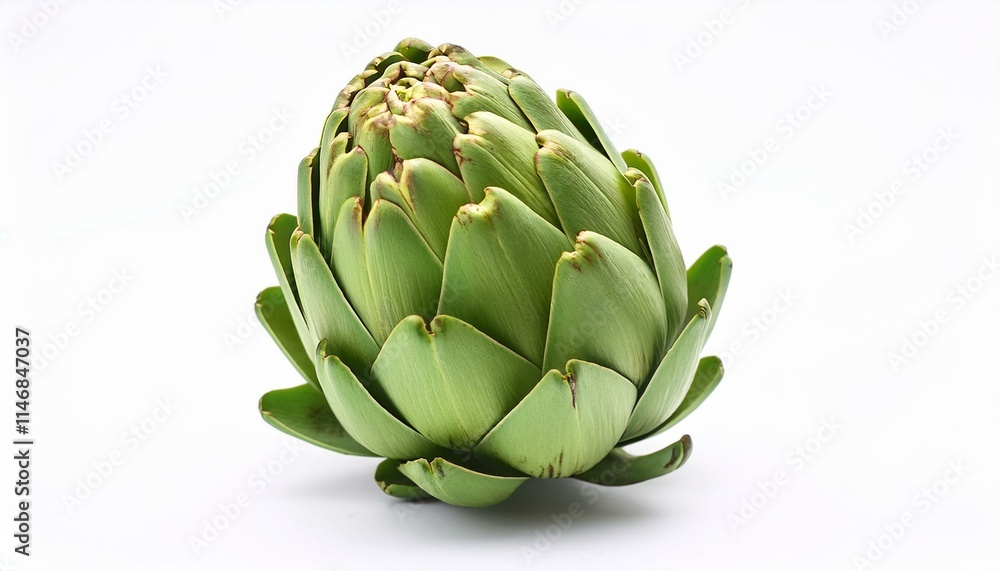 Fototapeta premium Single artichoke on white background.