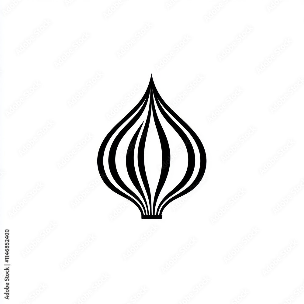 Stylized black onion illustration. Stylized black onion illustration.