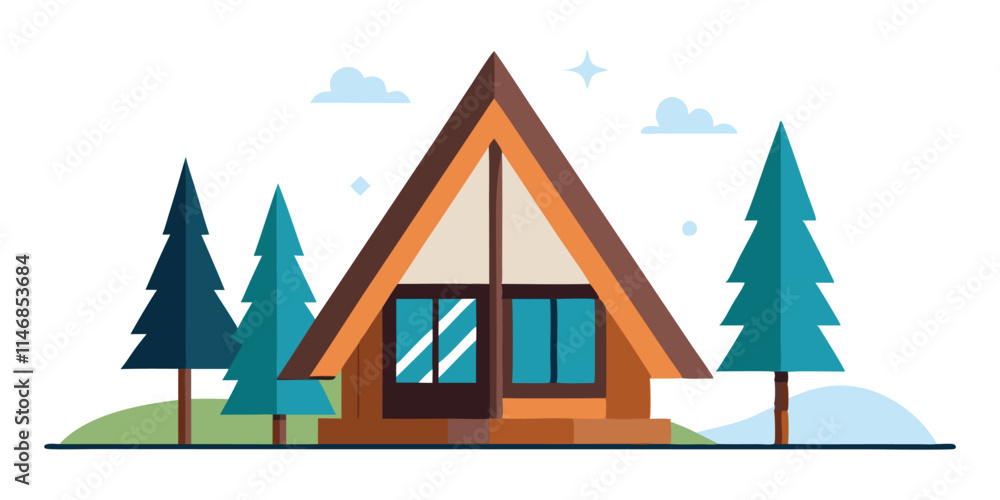 A-Frame Cabin Vector Illustration with Unique
Architecture A-Frame Cabin Vector Illustration with Unique
Architecture