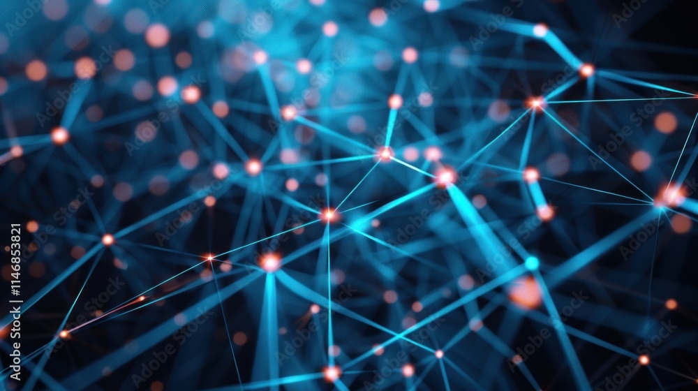 Abstract Network Connection: Digital Nodes and Lines Abstract Network Connection: Digital Nodes and Lines