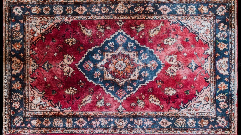 Antique Persian Rug Detailed Floral Design Antique Persian Rug Detailed Floral Design