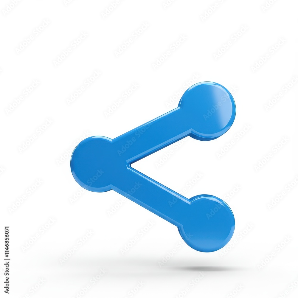 3D illustration of a blue share Icon isolated on white background 3D illustration of a blue share Icon isolated on white background