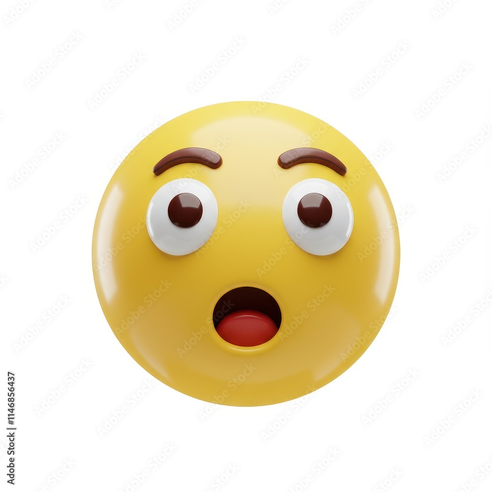 Emoji is surprised and scared 3D Icon isolated on white background Emoji is surprised and scared 3D Icon isolated on white background