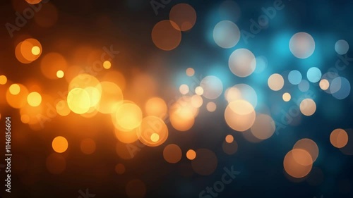 abstract bokeh background, yellow and blue, generative ai