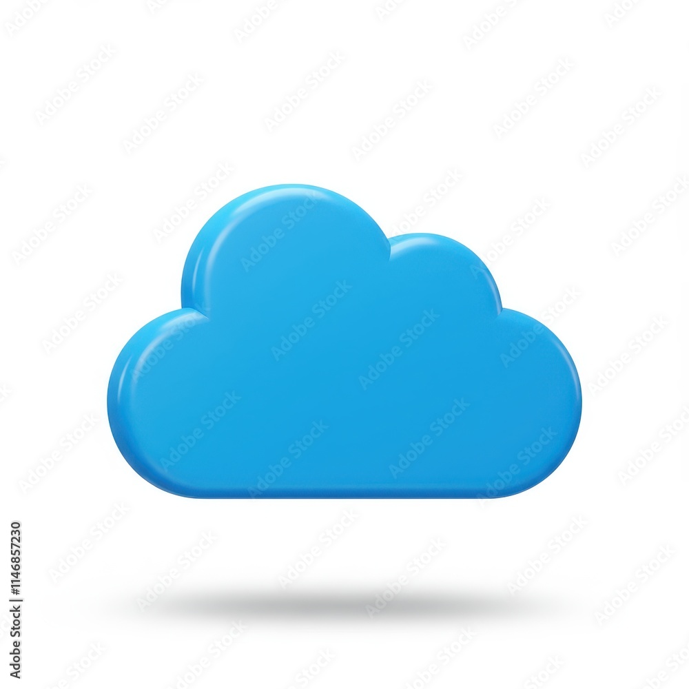 3D cloud Icon isolated on white background 3D cloud Icon isolated on white background