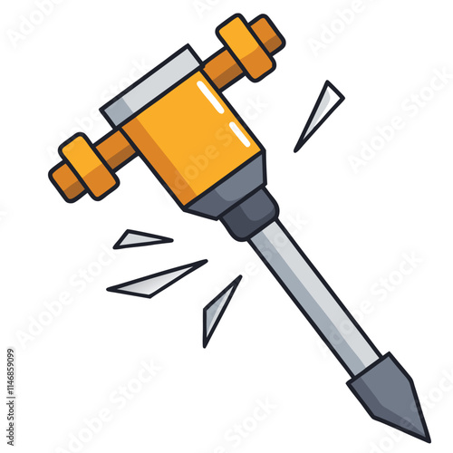 Jackhammer Vector illustration isolated on white background.