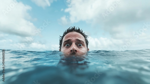 Businessman Enjoying a Moment of Relaxation by the Ocean During Early Afternoon Hours