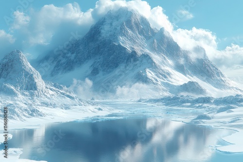 Wallpaper Mural Serene Mountain Landscape with Reflective Water Torontodigital.ca