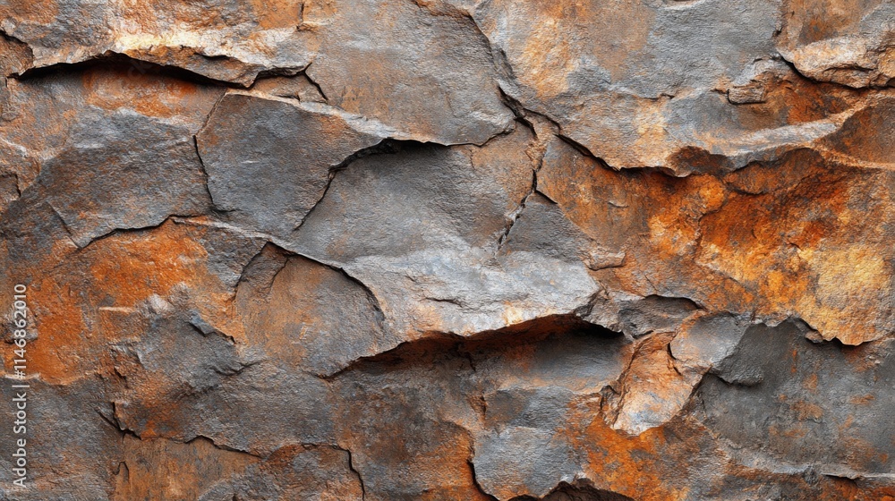 Gray and Orange Cracked Rock Surface Texture Gray and Orange Cracked Rock Surface Texture