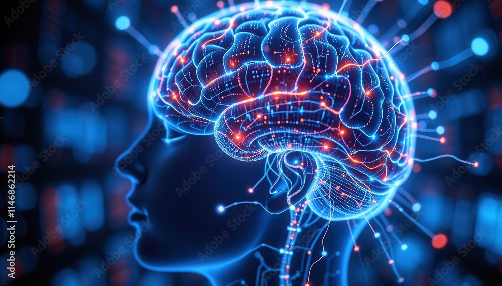 Glowing Neural Interface with Brainwave Visuals Glowing Neural Interface with Brainwave Visuals