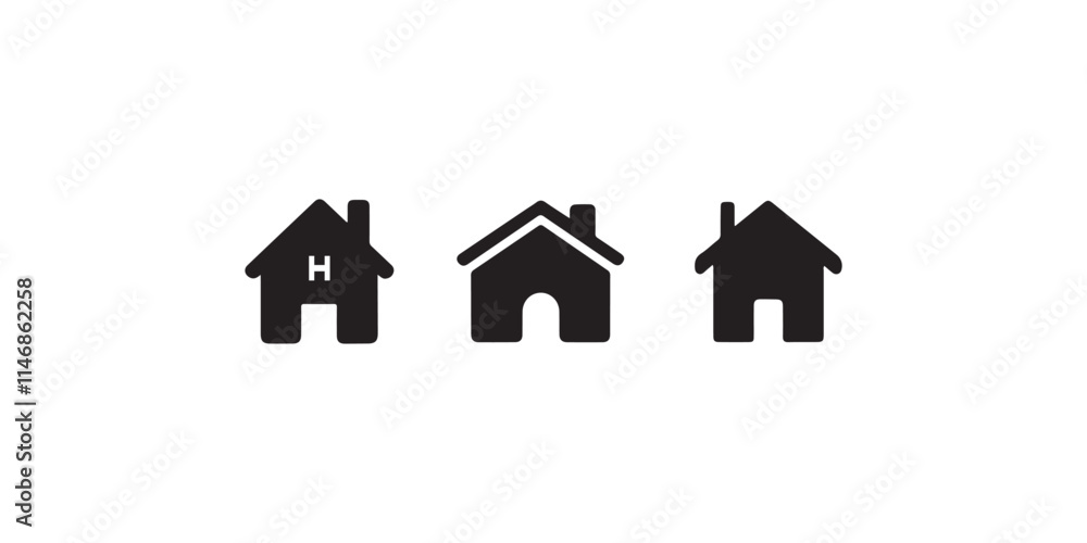 house icon set vector on white house icon set vector on white