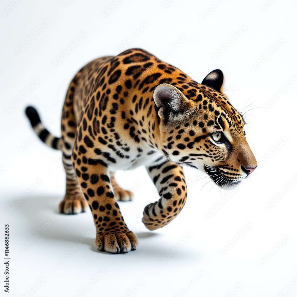 Sleek Leopard Poised to Pounce in a Striking High-Contrast Setting Sleek Leopard Poised to Pounce in a Striking High-Contrast Setting