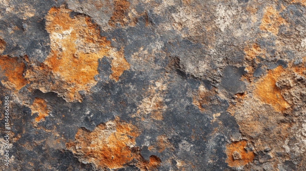 Weathered Rock Surface Shows Orange And Gray Texture Weathered Rock Surface Shows Orange And Gray Texture