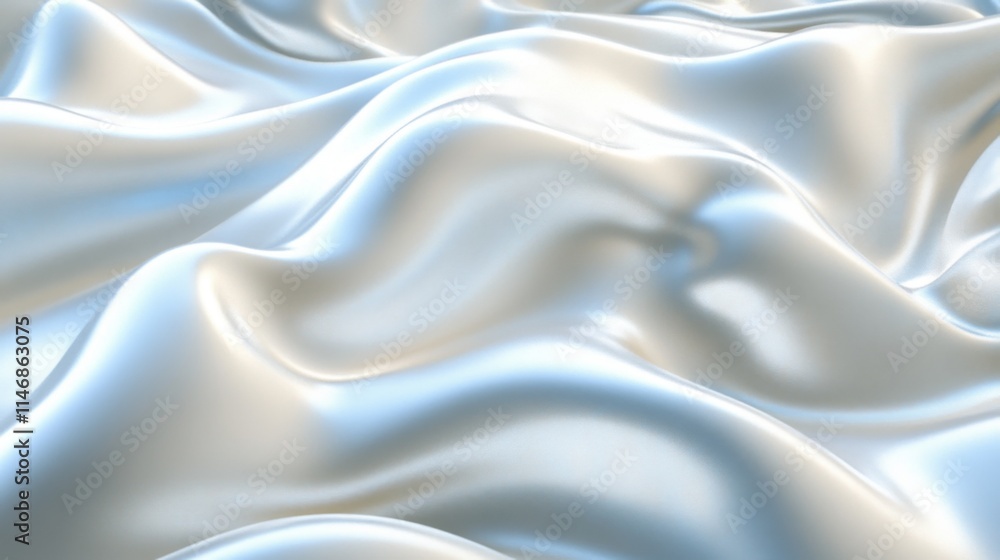 Fototapeta premium Soft Draped Fabric Abstract White Background