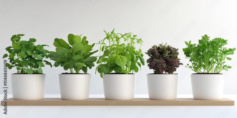 Fototapeta premium Plastic pots with various vegetables seedlings