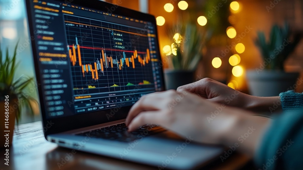 Businessman Analyzing Stock Market Trends Online Businessman Analyzing Stock Market Trends Online