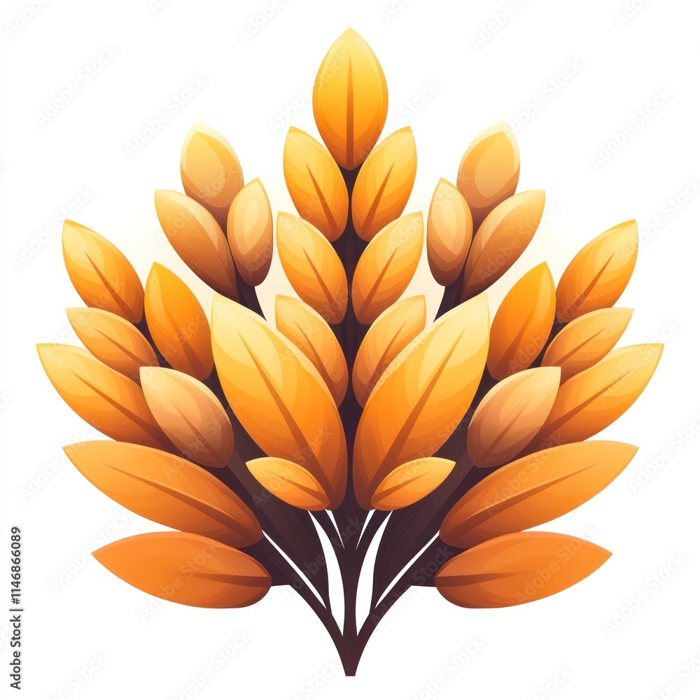 Fototapeta premium Golden autumn leaves arranged symmetrically.