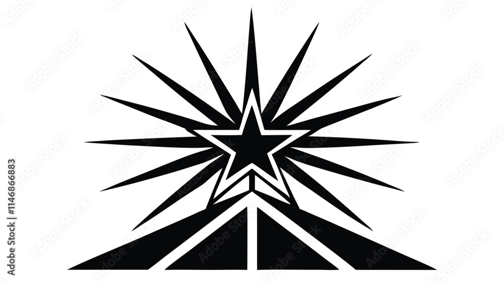 Fototapeta premium Christmas Star Shining Over a Manger