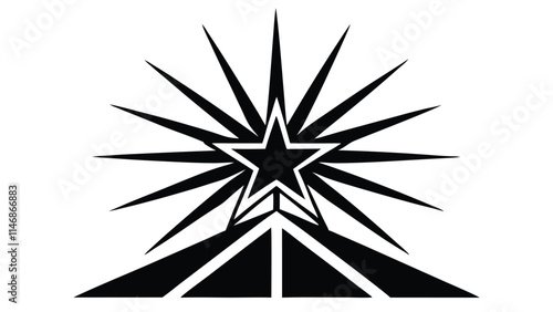 Christmas Star Shining Over a Manger