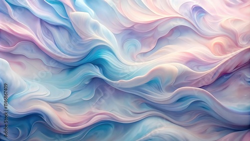 Abstract Swirling Pastel Hues of Blue, Pink, and White, Creating a Dreamy and Ethereal Background