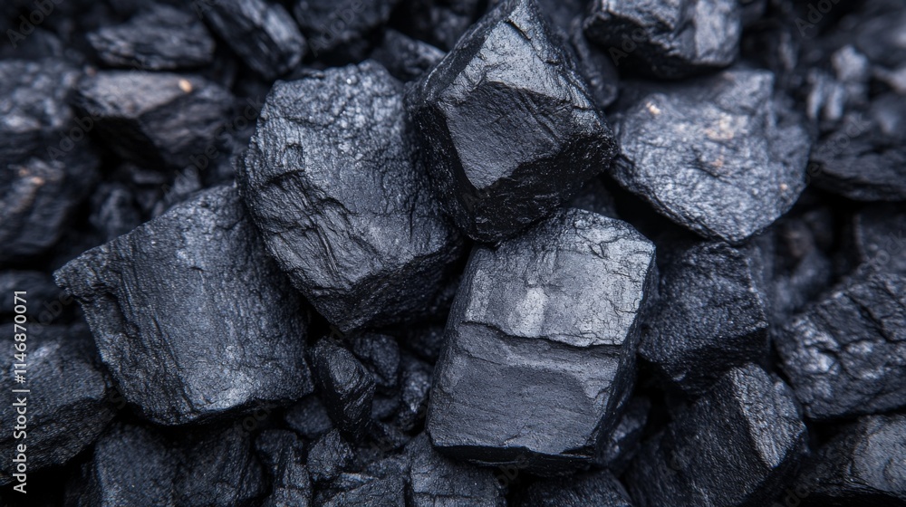 Fototapeta premium Close Up Of A Pile Of Dark Charcoal Rocks