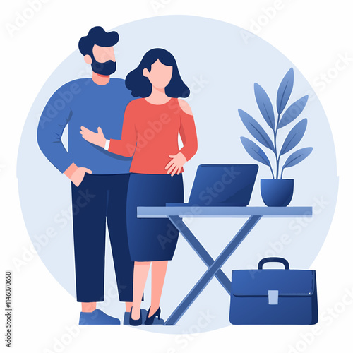 Sexual harassment abstract concept vector illustration. sexual bullying, abnormal labor relationship, abuse and assault, harassment relationships, online social interactions abstract metaphor.

