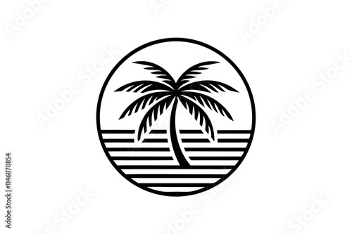 illustration of a tropical island