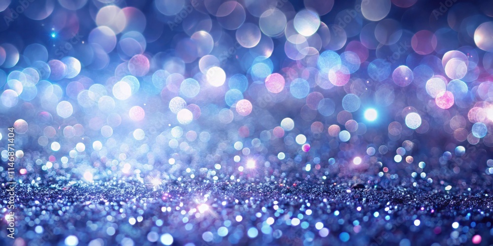 Abstract Shimmering Background with Defocused Blue and Purple Lights on a Sparkly Surface Abstract Shimmering Background with Defocused Blue and Purple Lights on a Sparkly Surface