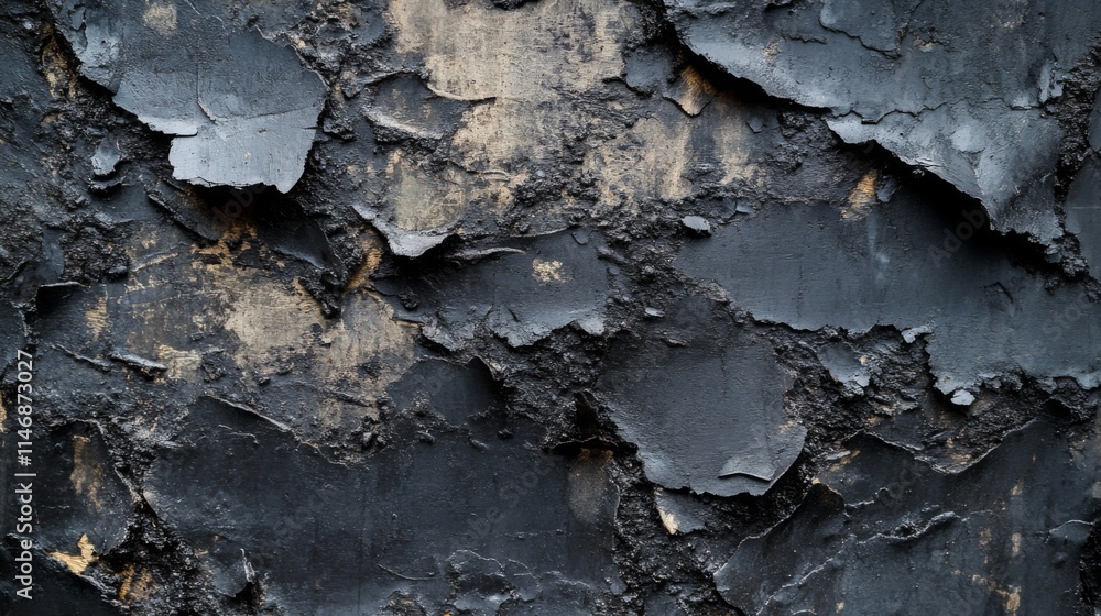 Dark Grey Surface With Peeling And Cracked Texture Dark Grey Surface With Peeling And Cracked Texture