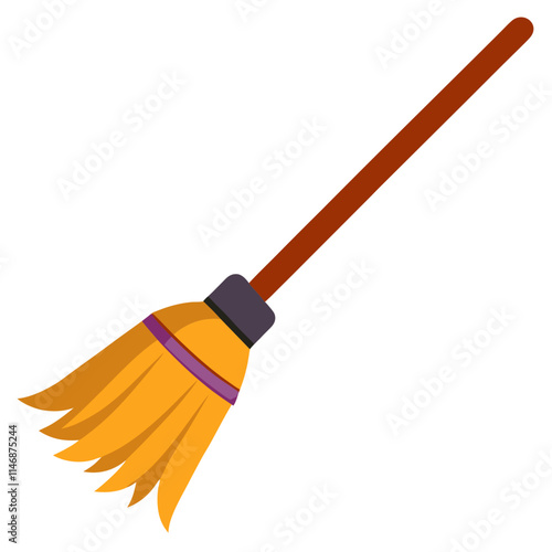 yellow broom isolated