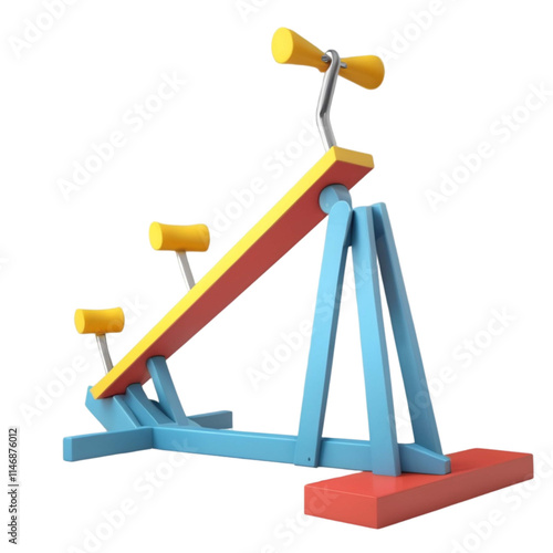 3D render seesaw illustration colorful toy for children.eps