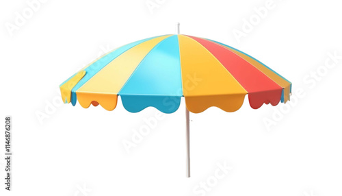 Beach Umbrella 3d render icons in cartoon plastic.eps