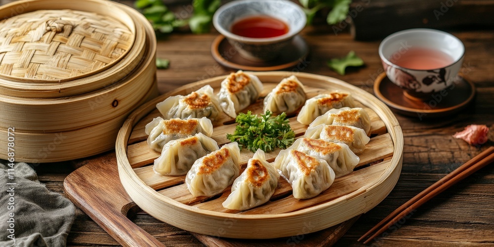 Traditional Dim Sum with Bamboo Steamers Traditional Dim Sum with Bamboo Steamers