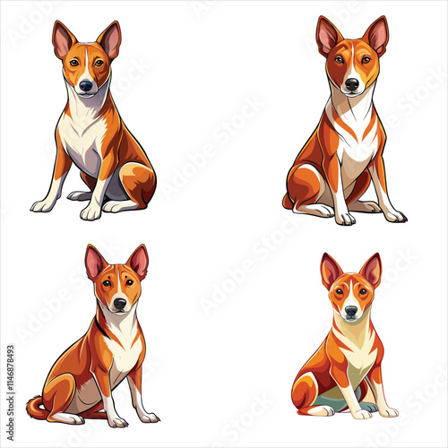 American Eskimo Dog
 o dog sitting vector Icon vector illustration