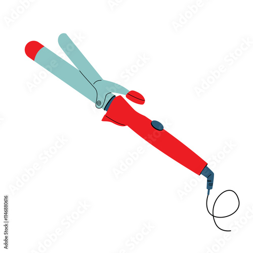 Curling iron for hair. Styling and hair care.