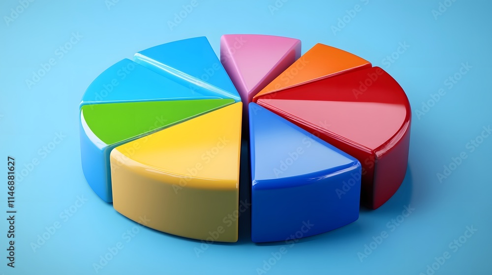 Obraz premium colourful_pie_chart_2D_high_detail