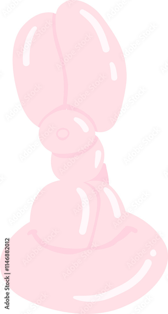 cute balloon sculptor of rabbit shape illustration on transparency background cute balloon sculptor of rabbit shape illustration on transparency background