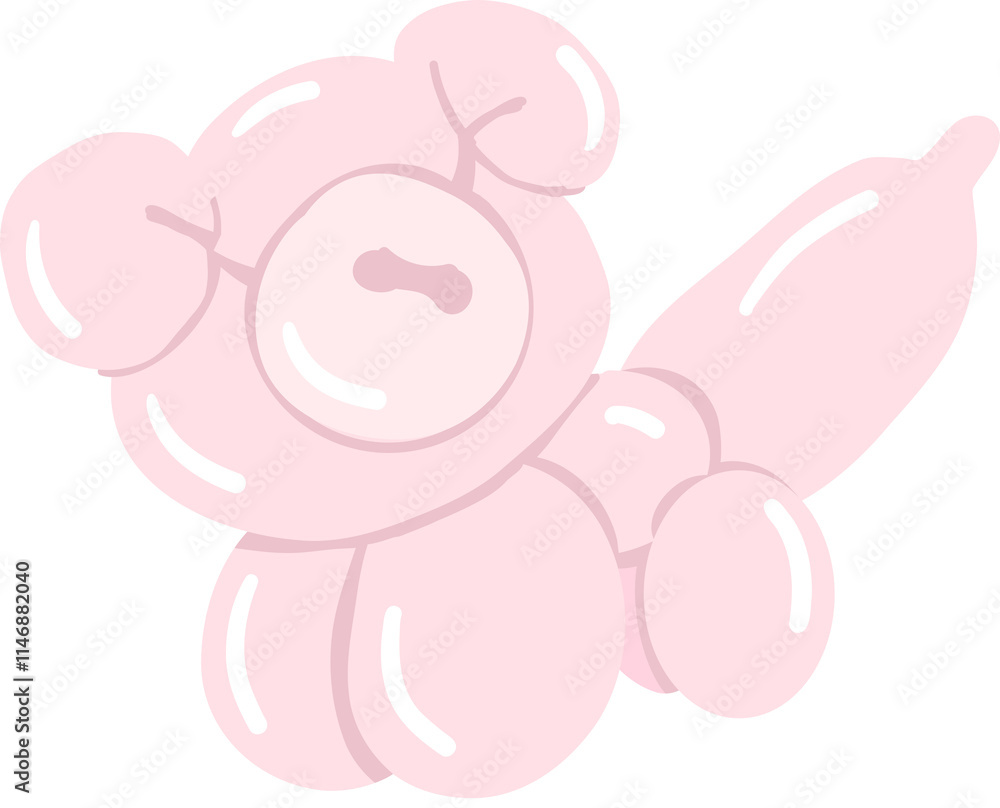 cute balloon sculptor of pig shape illustration on transparency background cute balloon sculptor of pig shape illustration on transparency background