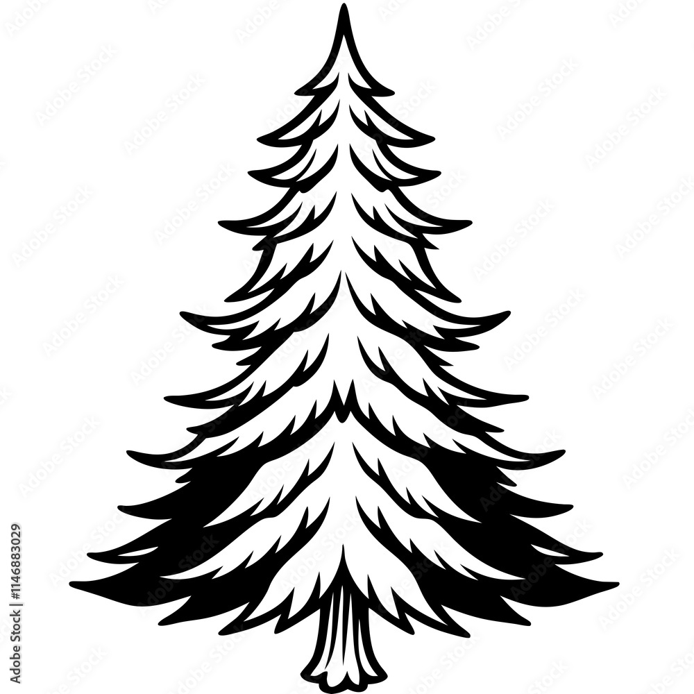 Minimalist Pine Tree Line Art Vector Design Minimalist Pine Tree Line Art Vector Design