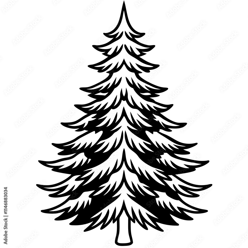 Minimalist Pine Tree Line Art Vector Design Minimalist Pine Tree Line Art Vector Design