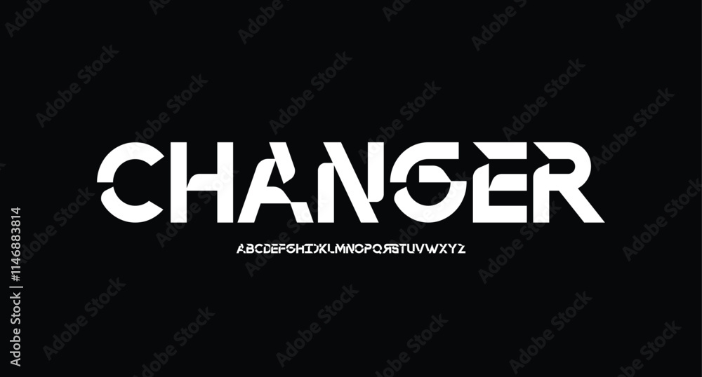 Modern abstract digital alphabet font. Minimal technology typography, Creative urban sport fashion futuristic font and with numbers. vector illustration
Modern abstract digital alphabet font. Minimal technology typography, Creative urban sport fashion futuristic font and with numbers. vector illustration