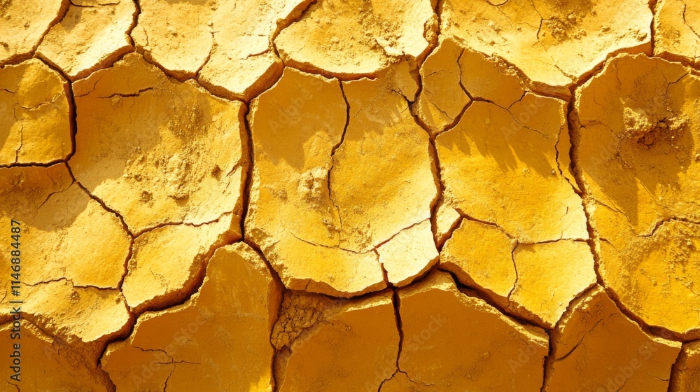 Golden Cracked Earth Surface Texture Background Golden Cracked Earth Surface Texture Background