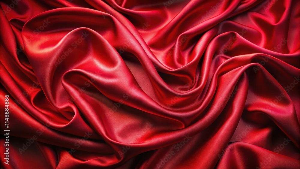 A Dramatic Close Up of a Red Satin Fabric Draped and Flowing in Soft, Elegant Folds A Dramatic Close Up of a Red Satin Fabric Draped and Flowing in Soft, Elegant Folds