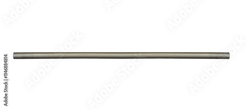 Used slightly curved medium length horizontal steel pipe. On isolated transparent background.