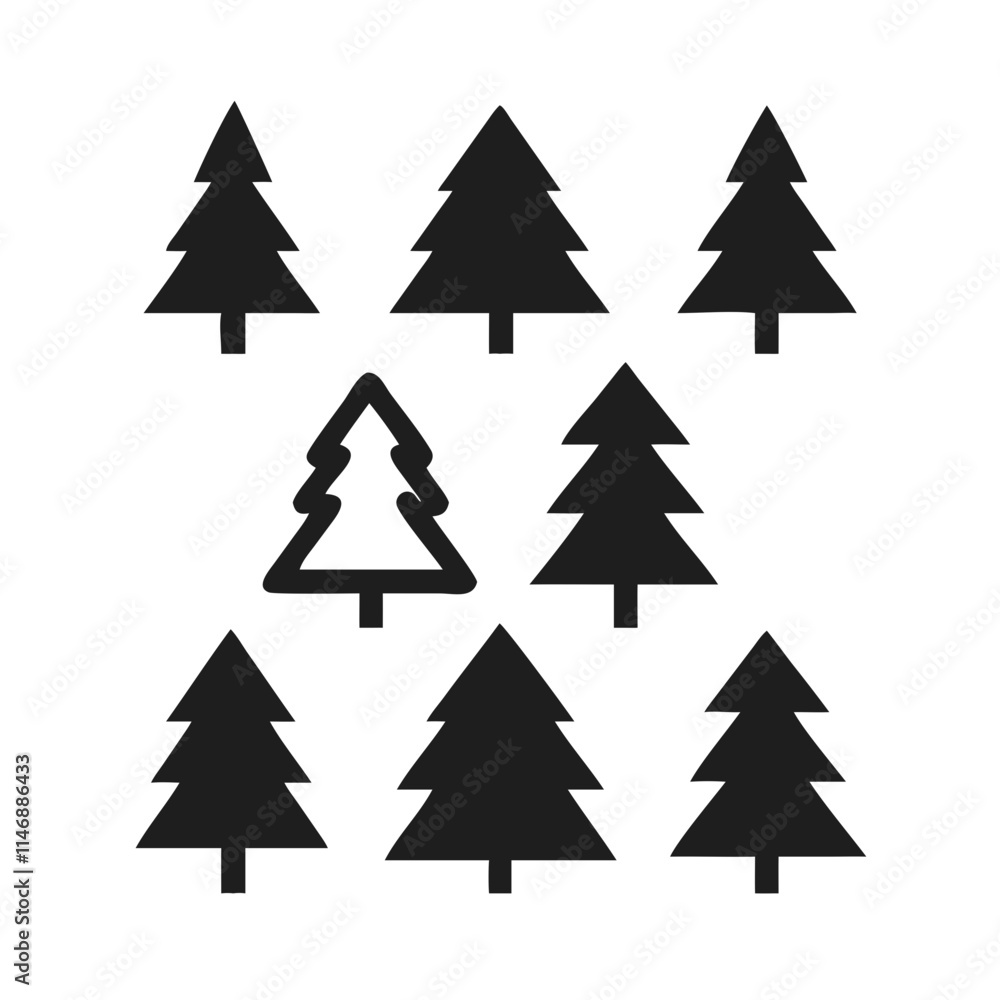 Pattern of Stylized Pine Trees Pattern of Stylized Pine Trees